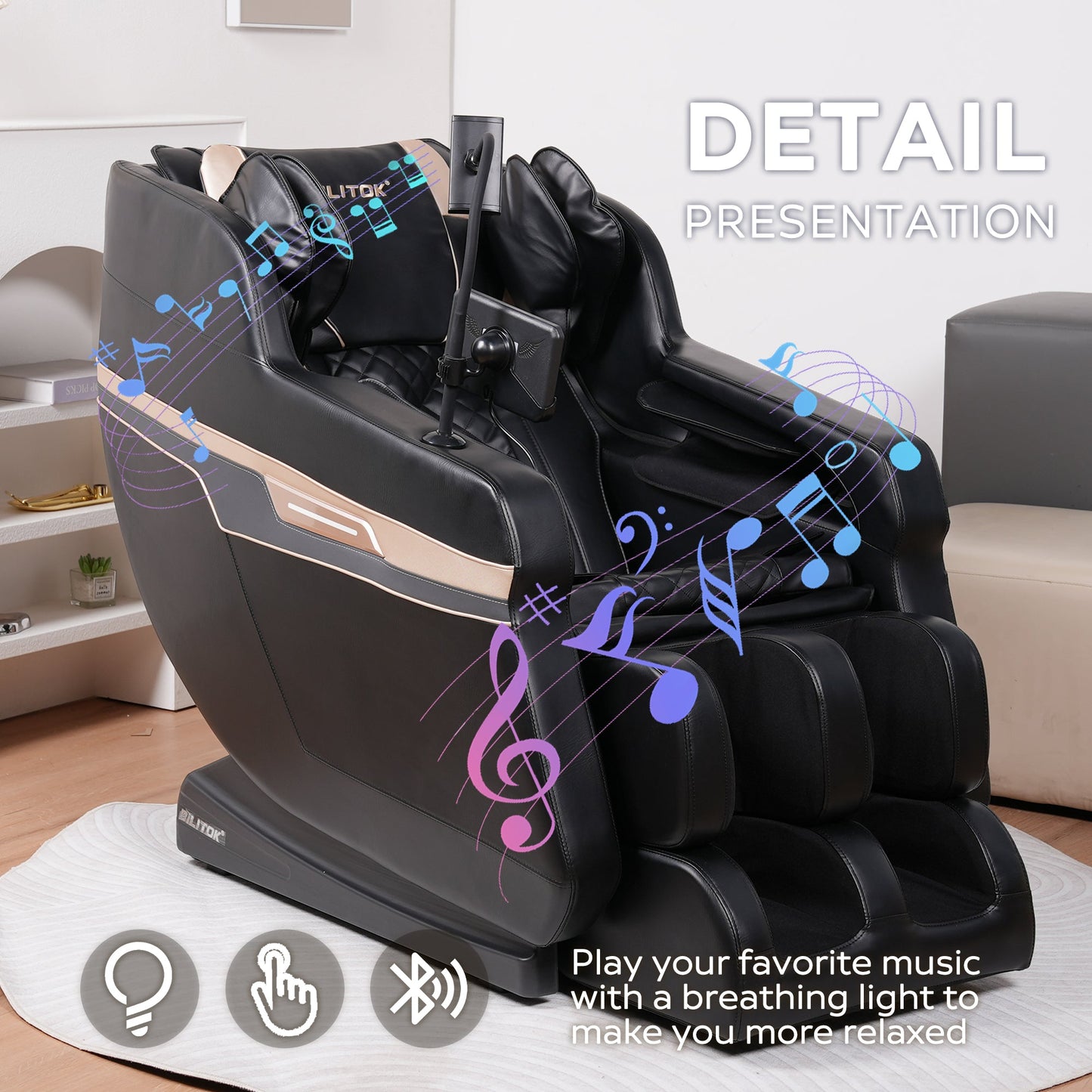 Massage Chair Recliner with Zero Gravity and Full Body Air Pressure