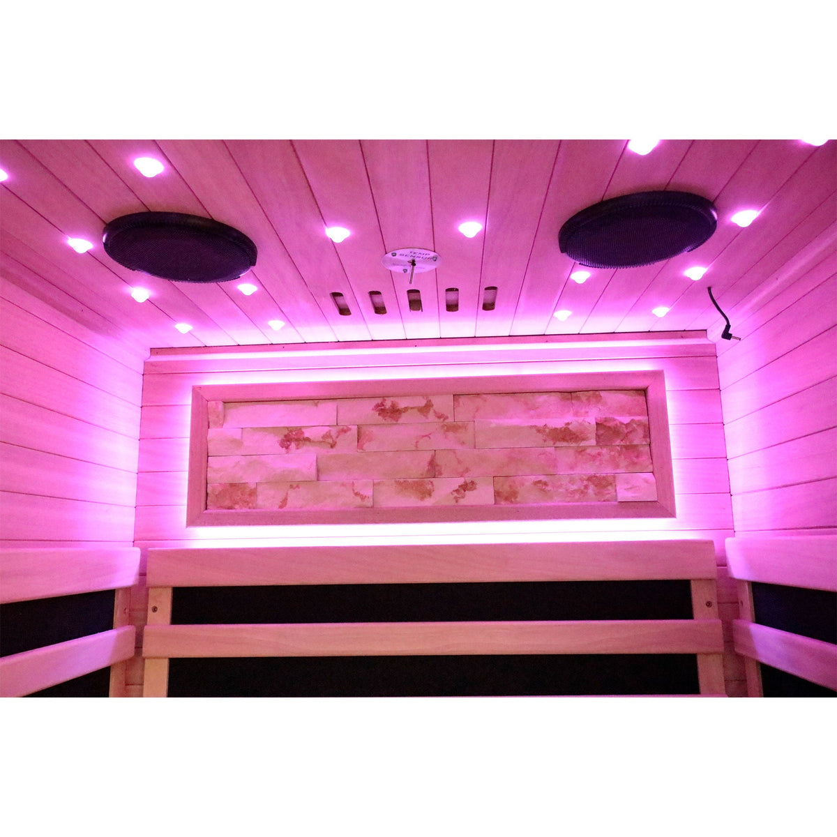 Single Person Sauna Room With LED Lighting, Epoxy Heating Plates, And Compact Design - American White Oak