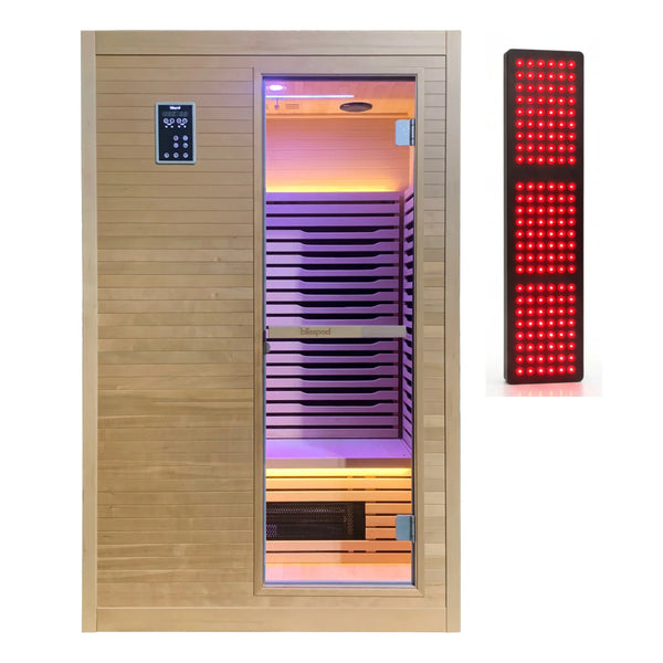 Blisspod | Helsinki | Full Spectrum Ultimate Indoor Sauna | Built In Red Light Panel | 2 Person