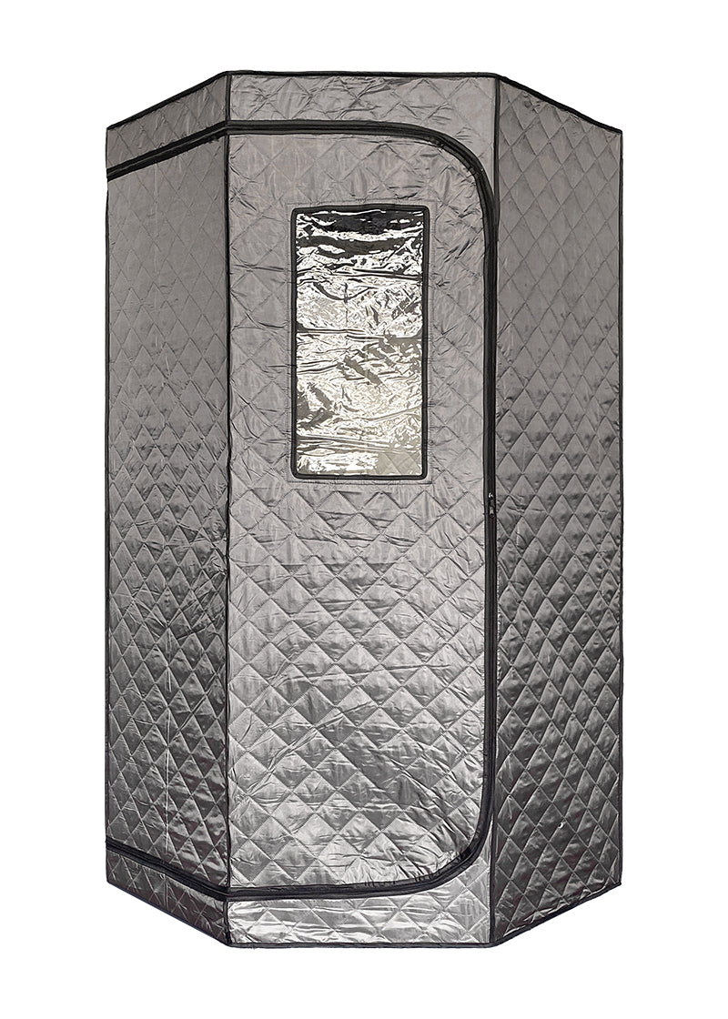 Blisspod Portable Personal Full Body 60 Min Rapid Steam Sauna | Pentagonal | Grey | Powerful 1600 Watts | 3.6L Stronger Steamer | 90X90X190cm