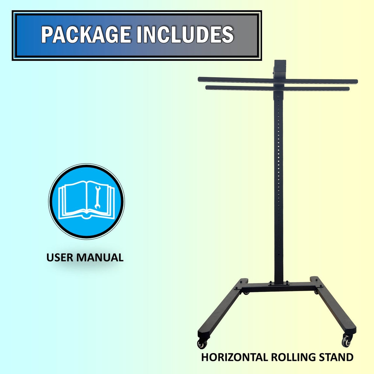 Horizontal  Rolling Stand for EXESAS Red Light Therapy Panels, Compatible only with EXESAS Panels. (Stand Only, Panel Sold Separately)