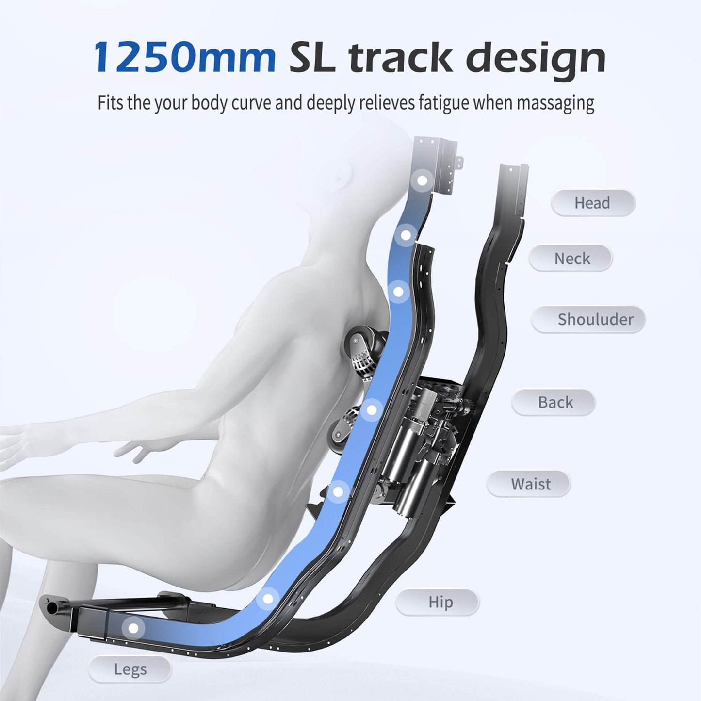 Bosscare Premium Full Body Zero Gravity Massage Chair With Ai Voice And App Control, Gray (SAK35970)