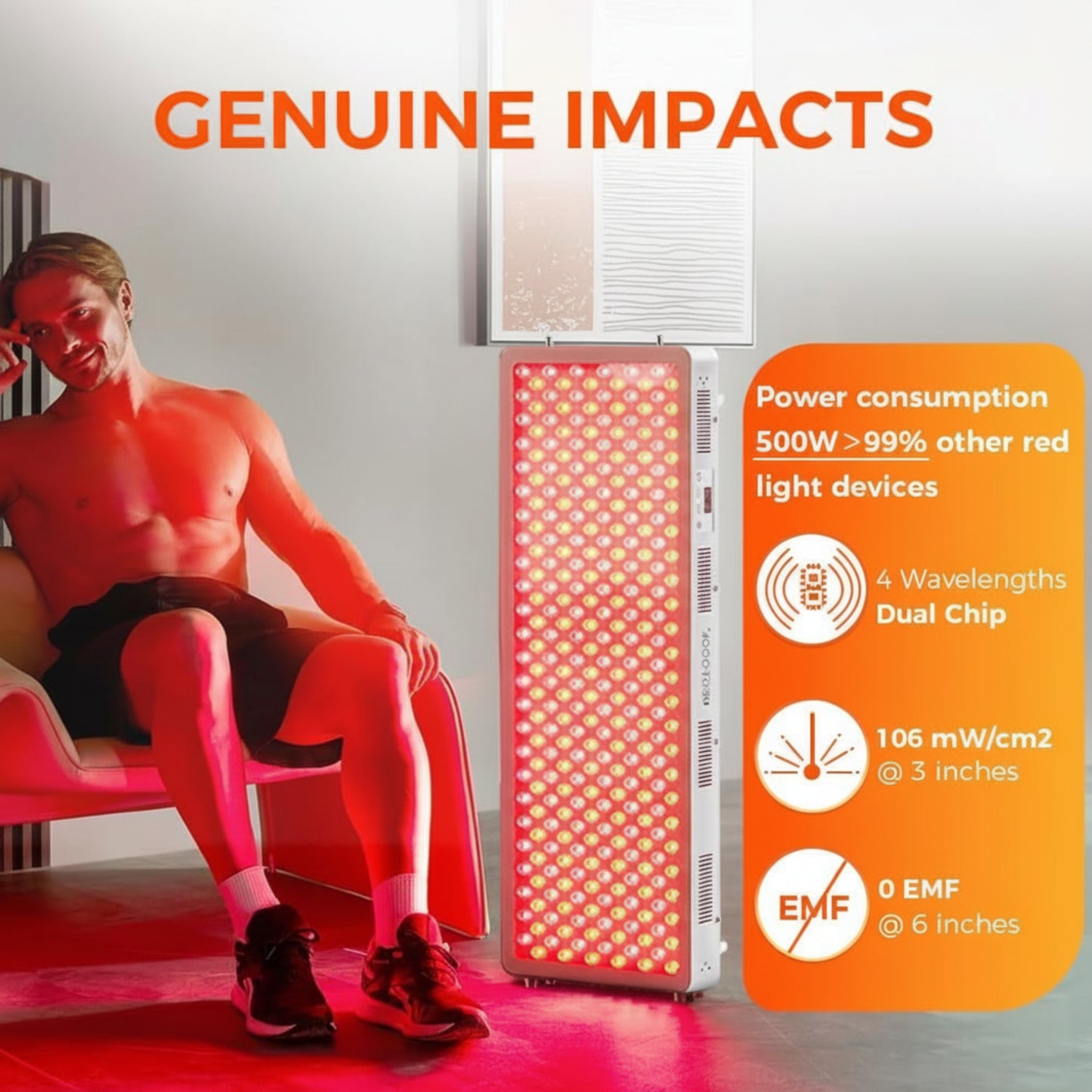 Red Light wellness Device, 4 Wavelengths Full Body Infrared Red Light wellness at Home, Elite Grade Dual Chip 300 Leds, High Power, 500W. Modular Design.
