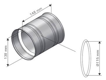 Harvia Masonry Connector WZ011115 Stainless Steel - Finnish Sauna Builders